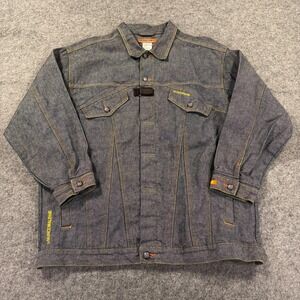 Y2k Vtg Mojeans Denim‎ Jacket Mens 2XL Blue Military Streetwear Maurice Malone